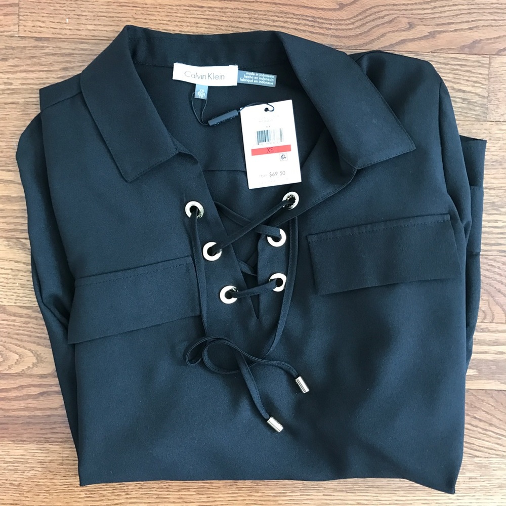 New Calvin Klein lace up blouse - Picture 5 of 5